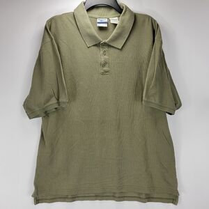 Reebok Vintage Athletic Short Sleeve Classic Golf Polo Shirt Men XL Green Cotton